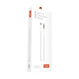Powerway AC06 Type-C To Aux Çevirici Tüm Cihazlarla Uyumlu Samsung Xiaomi Beyaz 3.5 mm Jack Dönüştürücü Aux Kablosu