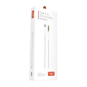 Powerway AC06 Type-C To Aux Çevirici Tüm Cihazlarla Uyumlu Samsung Xiaomi Beyaz 3.5 mm Jack Dönüştürücü Aux Kablosu