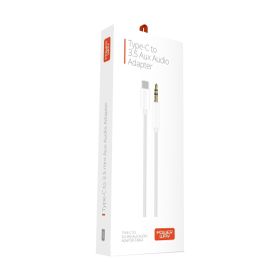 Powerway AC06 Type-C To Aux Çevirici Tüm Cihazlarla Uyumlu Samsung Xiaomi Beyaz 3.5 mm Jack Dönüştürücü Aux Kablosu