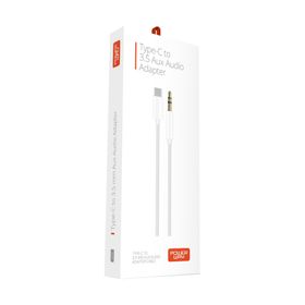 Powerway AC06 Type-C To Aux Çevirici Tüm Cihazlarla Uyumlu Samsung Xiaomi Beyaz 3.5 mm Jack Dönüştürücü Aux Kablosu