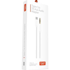 Powerway AC06 Type-C To Aux Çevirici Tüm Cihazlarla Uyumlu Samsung Xiaomi Beyaz 3.5 mm Jack Dönüştürücü Aux Kablosu