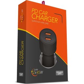 Powerway CC45 PD45W Ultra Hızlı 2X Type-C Girişli Araç İçi Çakmaklık Şarj Adaptörü