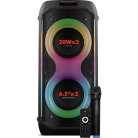 Powerway Duo XL 20x2 W Taşınabilir Mikrofonlu Karaoke Ses Kayıt Led Işıklı Bluetooth Hoparlör