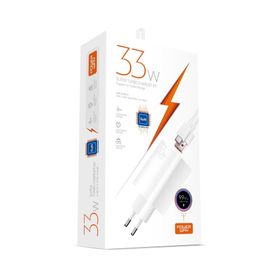 Powerway M33S 33W GaN Teknoloji USB Başlık Ekstra Kablolu Süper Turbo Hızlı Şarj Adaptörü
