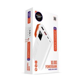 Powerway QC10 Siyah 10.000 Mah PD 22.5 W Dahili Kablolu Hızlı Şarj Led Işıklı Powerbank