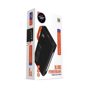 Powerway QC10 Siyah 10.000 Mah PD 22.5 W Dahili Kablolu Hızlı Şarj Led Işıklı Powerbank