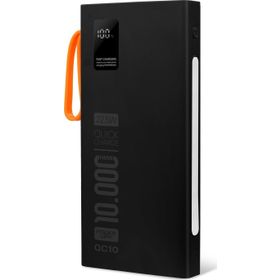 Powerway QC10 Siyah 10.000 Mah PD 22.5 W Dahili Kablolu Hızlı Şarj Led Işıklı Powerbank