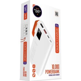 Powerway QC10 Siyah 10.000 Mah PD 22.5 W Dahili Kablolu Hızlı Şarj Led Işıklı Powerbank