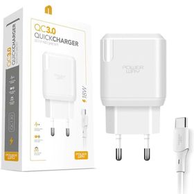 Powerway QCT30 Tüm Type-C Girişli Telefonlara Uyumlu 3.0 Amper 18 W Hızlı Şarj Seti