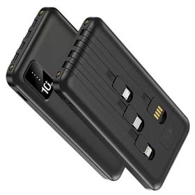 Powerway TX109 Siyah 10.000 Mah Dijital Göstergeli Ekstra Kablolu Dahili Stand Powerbank