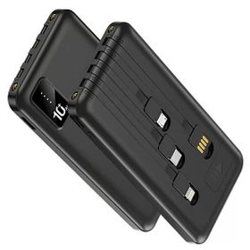 Powerway TX109 Siyah 10.000 Mah Dijital Göstergeli Ekstra Kablolu Dahili Stand Powerbank