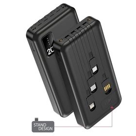 Powerway TX209 Siyah 20.000 Mah Dijital Göstergeli Ekstra Kablolu Dahili Stand Powerbank