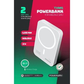 Powerway TXM5 5.000 Mah PD 15W Magsafe Beyaz Powerbank