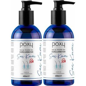 Poxy Tüm Saç Tiplerine Özel Durulanmayan 2x400 ml Saç Kremi