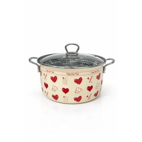 PR Home Enjoy Kırmızı Emaye 22 cm Kızartma Tenceresi