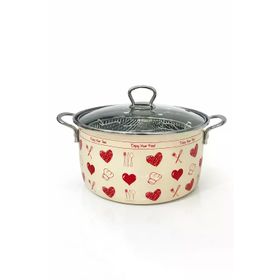 PR Home Enjoy Kırmızı Emaye 22 cm Kızartma Tenceresi