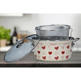PR Home Enjoy Kırmızı Emaye 22 cm Kızartma Tenceresi
