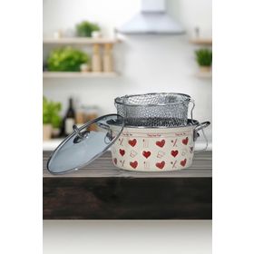 PR Home Enjoy Kırmızı Emaye 22 cm Kızartma Tenceresi