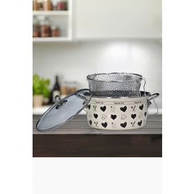 PR Home Enjoy Siyah Emaye 22 cm Kızartma Tenceresi