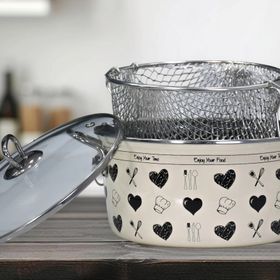 PR Home Enjoy Siyah Emaye 22 cm Kızartma Tenceresi
