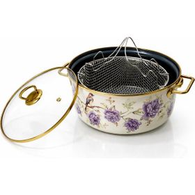 PR Home Fiorella Emaye 18 cm Mor Kızartma Tenceresi