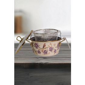 PR Home Fiorella Emaye 18 cm Mor Kızartma Tenceresi
