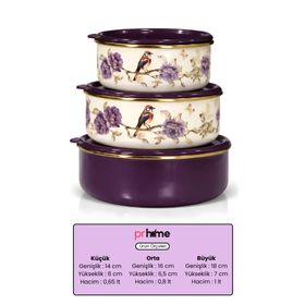PR Home Fiorella Emaye 3'lü Saklama Seti