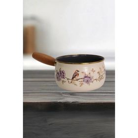 PR Home Fiorella Emaye Ahşap Saplı 16 cm Haşlama ve Sos Tavası