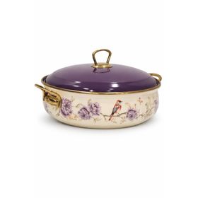 PR Home Fiorella Emaye Bombeli 26 cm Mor Karnıyarık Pilav Tenceresi