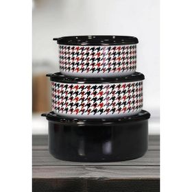 PR Home Forte Black Emaye 3'lü Saklama Seti