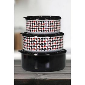 PR Home Forte Black Emaye 3'lü Saklama Seti