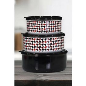 PR Home Forte Black Emaye 3'lü Saklama Seti