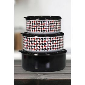 PR Home Forte Black Emaye 3'lü Saklama Seti