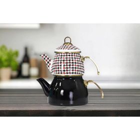 PR Home Forte Black Gold Model Emaye Çaydanlık