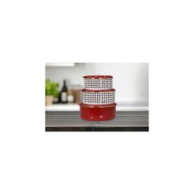 PR Home Forte Red Emaye 3'lü Saklama Seti