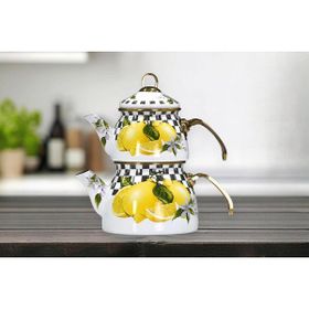 PR Home Lemon Gold Model Emaye Çaydanlık