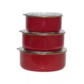 PR Home Red Emaye 3'lü Saklama Seti