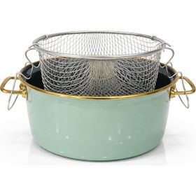 PR Home Soft Green Emaye 22 cm Kızartma Tenceresi