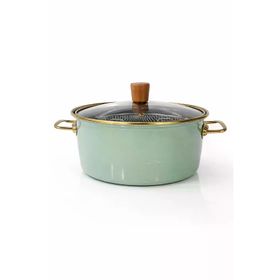 PR Home Soft Green Emaye 22 cm Kızartma Tenceresi