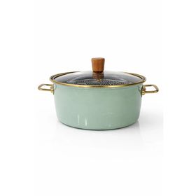 PR Home Soft Green Emaye 22 cm Kızartma Tenceresi