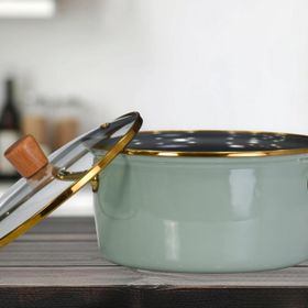 PR Home Soft Green Emaye 22 cm Kızartma Tenceresi