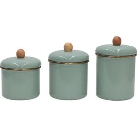 PR Home Soft Green Emaye 3'lü Baharatlık Seti