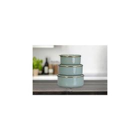 PR Home Soft Green Emaye 3'lü Saklama Seti