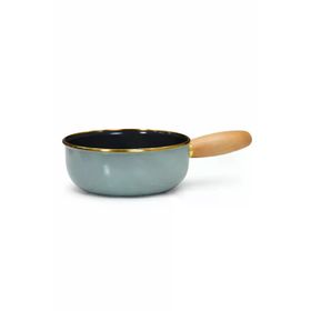 PR Home Soft Green Emaye Ahşap Saplı 16 cm Haşlama ve Sos Tavası
