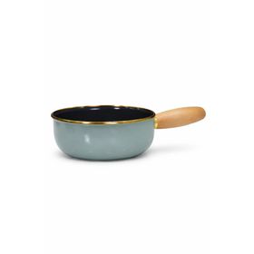 PR Home Soft Green Emaye Ahşap Saplı 16 cm Haşlama ve Sos Tavası