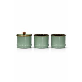 PR Home Soft Green Emaye Katlı Baharatlık Seti