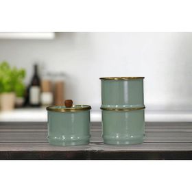 PR Home Soft Green Emaye Katlı Baharatlık Seti