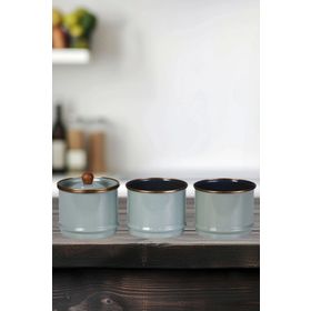 PR Home Soft Green Emaye Katlı Baharatlık Seti