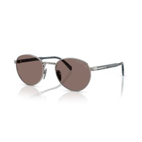 Prada PR B51S 5AV05C 53 Unisex Oval Gri Metal Güneş Gözlüğü