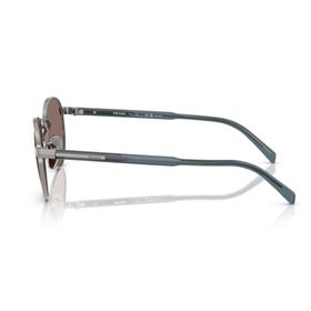 Prada PR B51S 5AV05C 53 Unisex Oval Gri Metal Güneş Gözlüğü